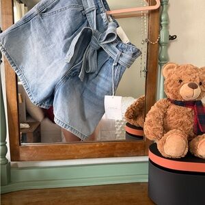 KanCan Light Blue High Waist Tie-Waist Denim Shorts